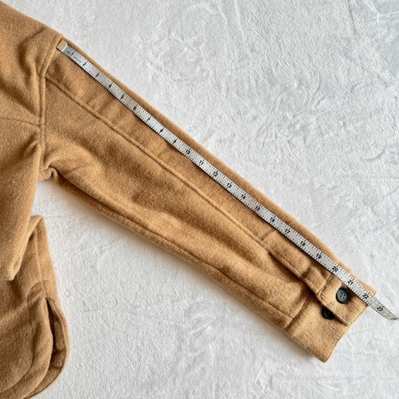 THREAD & SUPPLY Shirt Jacket Shacket S Camel Flannel Jersey Lined Button Front - Picture 11 of 15